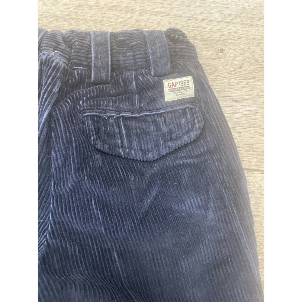 Vtg  Y2K‎ Gap Kids Pants Boys 8 Slim Navy Blue Corduroy Adjustable Waist